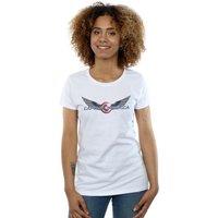 Marvel Women's Falcon & The Winter Soldier Captain America Logo Cotton T-Shirt in White | Size: XL