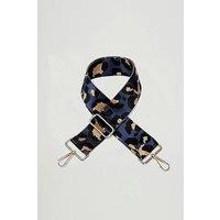 Betsy & Floss Women's Crossbody Strap Dark Blue Leopard Print in Gold
