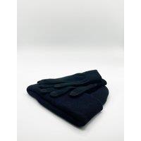 SVNX Women's Knitted Beanie & Gloves Set in Black
