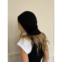 SVNX Women's Knitted Black Balaclava with Snap Fastening
