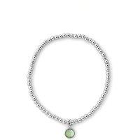Joy by Corrine Smith Women's August Birthstone Beaded Bracelet Silver Plated in Metallic Silver