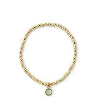 Joy by Corrine Smith Women's August Birthstone Beaded Bracelet Gold Plated in Metallic Gold