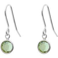 Joy by Corrine Smith Women's August Birthstone Crystal Drop Earrings Silver Plated in Metallic Silver
