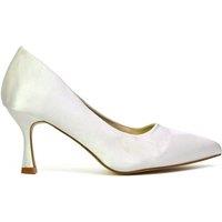XY London Women's 'Romi' Pointed Toe Court Shoes Mid Stiletto Heels in Ivory | Size: 8