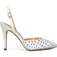 XY London Women's 'Shelly' Strappy Slingback Pointed Toe Diamante Stiletto Bridal Heels in Ivory | Size: 8