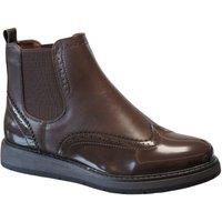 IVACHY Women's Classic Elastic Stretch Fashion Flat Brogues Chelsea Ankle Boots in Brown | Size: 7.5