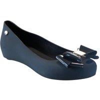 IVACHY Women's Slip-On Flat Peep Toe Simple Jelly Ballet Pump Shoes in Black | Size: 7.5