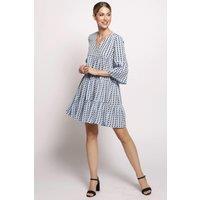 Cutie London Women's Pale Blue Spot Tiered Smock Dress | Size: 12