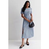 Cutie London Women's Short Sleeve Maxi Dress In Polka Dot in Blue | Size: 8