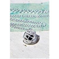 Otis Jaxon London Women's Sterling Silver Caged Peacock Grey Pearl Necklace