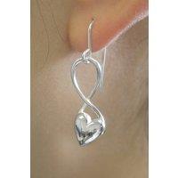 Otis Jaxon London Women's Sterling Silver Puffed Heart Infinity Drop Earrings