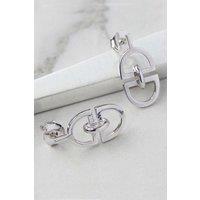 Otis Jaxon London Women's Interlinked 'D' Charm Sterling Silver Stud Earrings