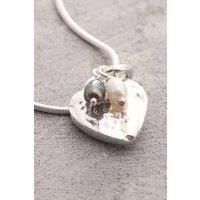 Otis Jaxon London Women's Sterling Silver Heart Pendant Necklace with Pearl Cluster