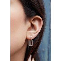 Otis Jaxon London Women's Sterling Silver Angular Minimalist Drop Earring