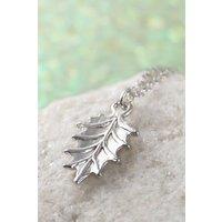 Otis Jaxon London Women's Holly Leaf Sterling Silver Christmas Necklace