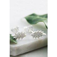 Otis Jaxon London Women's Holly Leaf Sterling Silver Stud Earrings