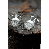 Otis Jaxon London Women's White Topaz Sterling Silver November Birthstone Stud Earrings