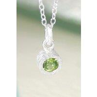 Otis Jaxon London Women's Peridot Sterling Silver August Birthstone Pendant Necklace