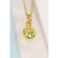 Otis Jaxon London Women's Peridot Sterling Silver August Birthstone Pendant Necklace in Gold
