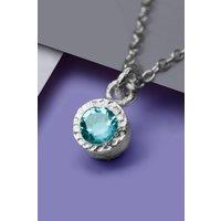 Otis Jaxon London Women's Blue Topaz Sterling Silver November Birthstone Pendant Necklace