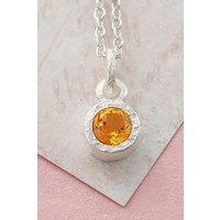 Otis Jaxon London Women's Citrine Sterling Silver November Birthstone Pendant Necklace