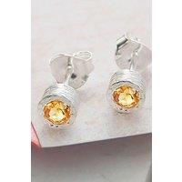 Otis Jaxon London Women's Citrine Sterling Silver November Birthstone Stud Earrings