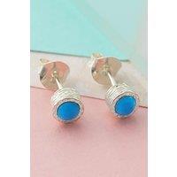 Otis Jaxon London Women's Turquoise Sterling Silver December Birthstone Stud Earrings