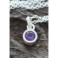 Otis Jaxon London Women's Amethyst February Birthstone Sterling Silver Pendant Necklace