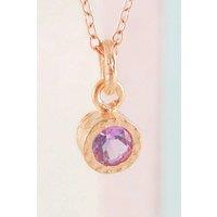 Otis Jaxon London Women's Amethyst February Birthstone Sterling Silver Pendant Necklace in Rose Gold