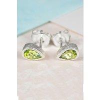 Otis Jaxon London Women's Peridot Teardrop Sterling Silver August Birthstone Stud Earrings