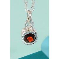 Otis Jaxon London Women's Garnet January Birthstone Sterling Silver Pendant Necklace
