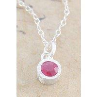 Otis Jaxon London Women's Ruby Sterling Silver July Birthstone Pendant Necklace