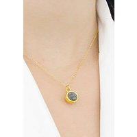 Otis Jaxon London Women's Moonstone & Labradorite Charm Silver Necklace in Gold