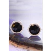 Otis Jaxon London Women's Black Spinel Faceted Sterling Silver Gemstone Earrings