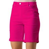 Roman Women's Elastic Waist Turn Up Stretch Shorts in Cerise | Size: 10