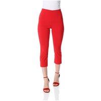Roman Women's Cropped Stretch Trouser Capri Summer Leggings 3/4 Pedal Pushers in Red | Size: 14