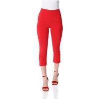 Roman Women's Cropped Stretch Trouser Capri Summer Leggings 3/4 Pedal Pushers in Red | Size: 16