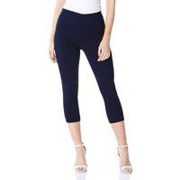 Roman Women's Cropped Stretch Trouser Capri Summer Leggings 3/4 Pedal Pushers in Navy | Size: 22
