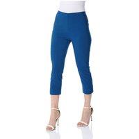 Roman Women's Cropped Stretch Trouser Capri Summer Leggings 3/4 Pedal Pushers in Blue | Size: 20