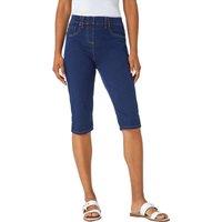 Roman Women's Stretch Knee Length Pedal Pusher in Indigo | Size: 10