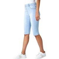 Roman Women's Stretch Knee Length Pedal Pusher in Light Blue | Size: 14