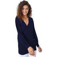 Roman Women's V-Neck Stretch Jumper in Navy | Size: 12