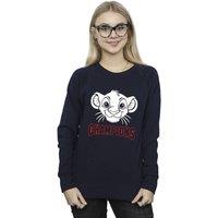 Disney Women's The Lion King Simba Face Champion Sweatshirt in Navy | Size: Medium