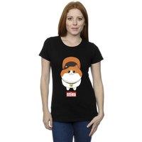 Disney Women's Big Hero 6 Baymax Kitten Face Cotton T-Shirt in Black | Size: Small