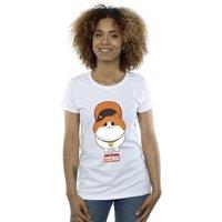 Disney Women's Big Hero 6 Baymax Kitten Face Cotton T-Shirt in White | Size: 2XL