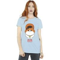 Disney Women's Big Hero 6 Baymax Kitten Face Cotton Boyfriend T-Shirt in Baby Blue | Size: 2XL