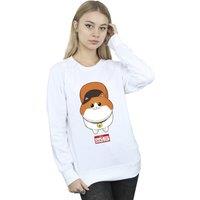 Disney Women's Big Hero 6 Baymax Kitten Face Sweatshirt in White | Size: XL