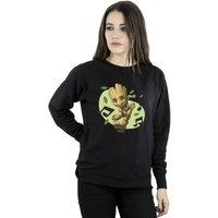 Marvel Women's Guardians Of The Galaxy Groot Musical Notes Sweatshirt in Black | Size: XL