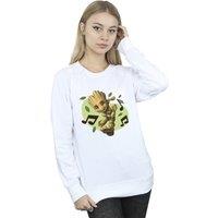 Marvel Women's Guardians Of The Galaxy Groot Musical Notes Sweatshirt in White | Size: Small