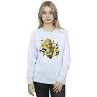 Marvel Women's Guardians Of The Galaxy Groot Musical Notes Sweatshirt in Grey | Size: Small